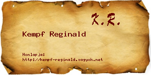 Kempf Reginald névjegykártya